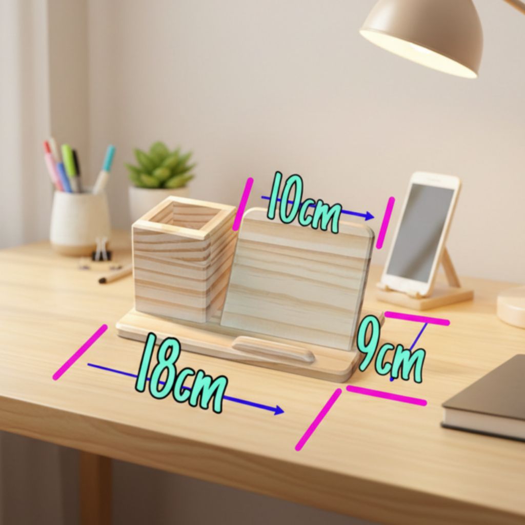 แท่นวางโทรศัพท์ เรียบง่าย ใช้งานสะดวก ธรรมชาติงานไม้จริง - รูปที่ 4