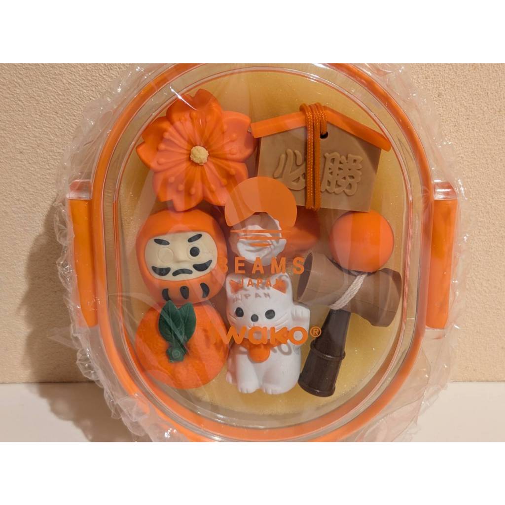 Beams Japan Iwako Eraser Set Lucky Charms Daruma Maneki Neko Omamori New