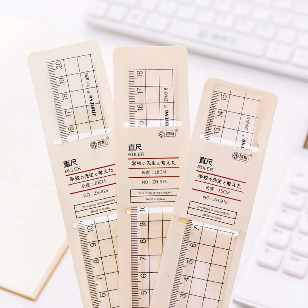 <พร้อมส่ง> ไม้บรรทัด 📐 แบบเซต ไม้ฉาก/ ไม้ครึ่งวงกลม เรียบ สีใส 15-20cm กระทัดรัด พกพาสะดวก