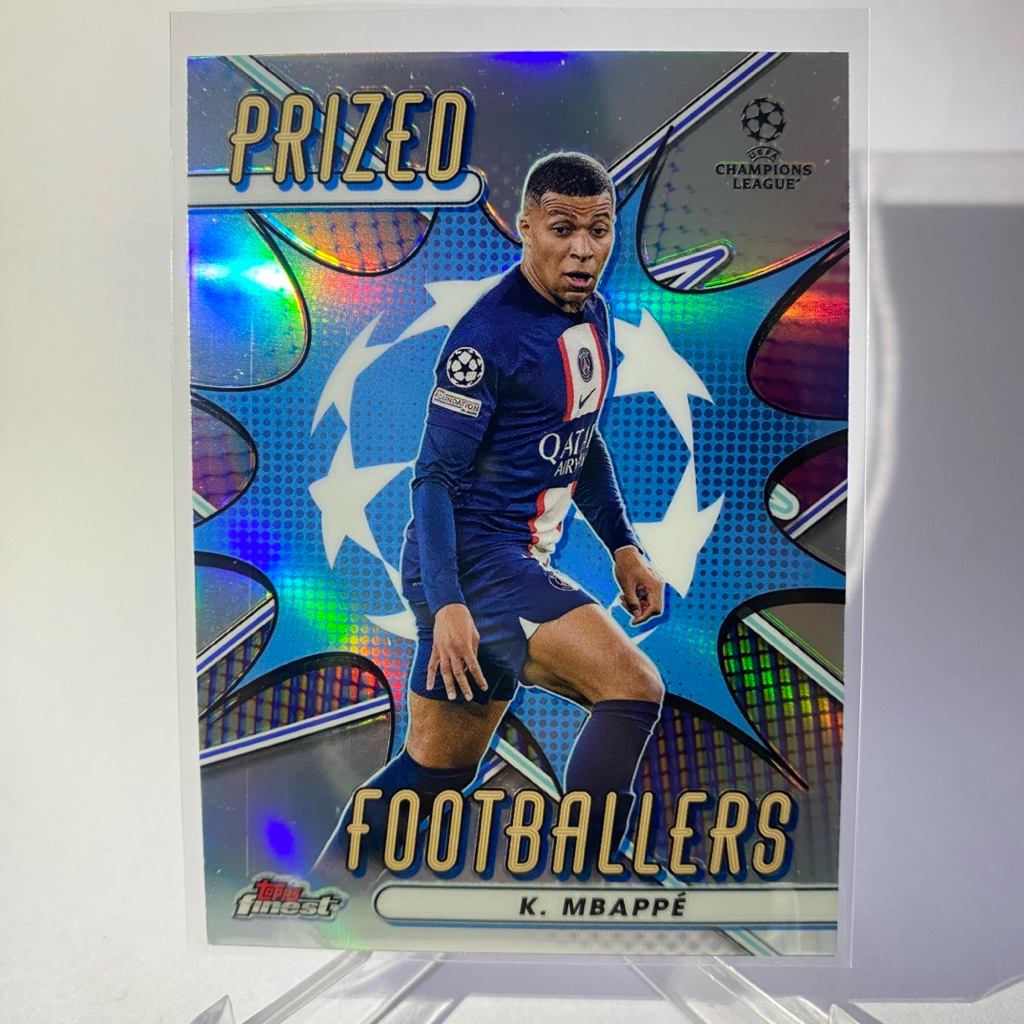 การ์ดนักฟุตบอล KYLIAN MBAPPE, REAL MADRID, PRIZED FOOTBALLERS ,TOPPS FINEST 2023