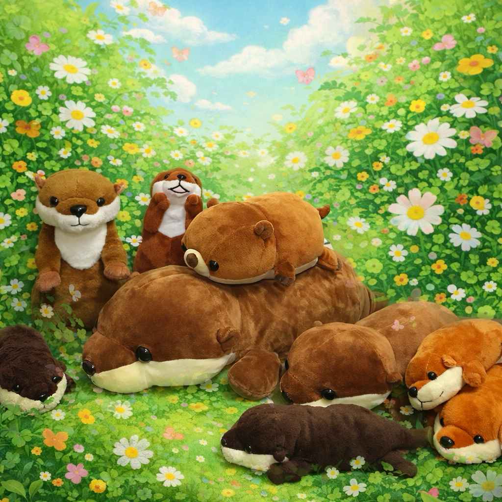 ตุ๊กตานากเหมือนจริง Otter Plush ขนนุ่ม Small-Clawed Otter ลิขสิทธิ์แท้จากญี่ปุ่น Arumado AQUA MochiPuni นุ่มนิ่ม น่ากอด