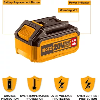 INGCO แบตเตอรี่ลิเทียมไอออน 20V ความจุ 5.0Ah รุ่น FBLI20031 มีตัวเลือกแพ็ค 1 ก้อน / 2 ก้อน / 3 ก้อน กรุณาเลือกตัวเลือก