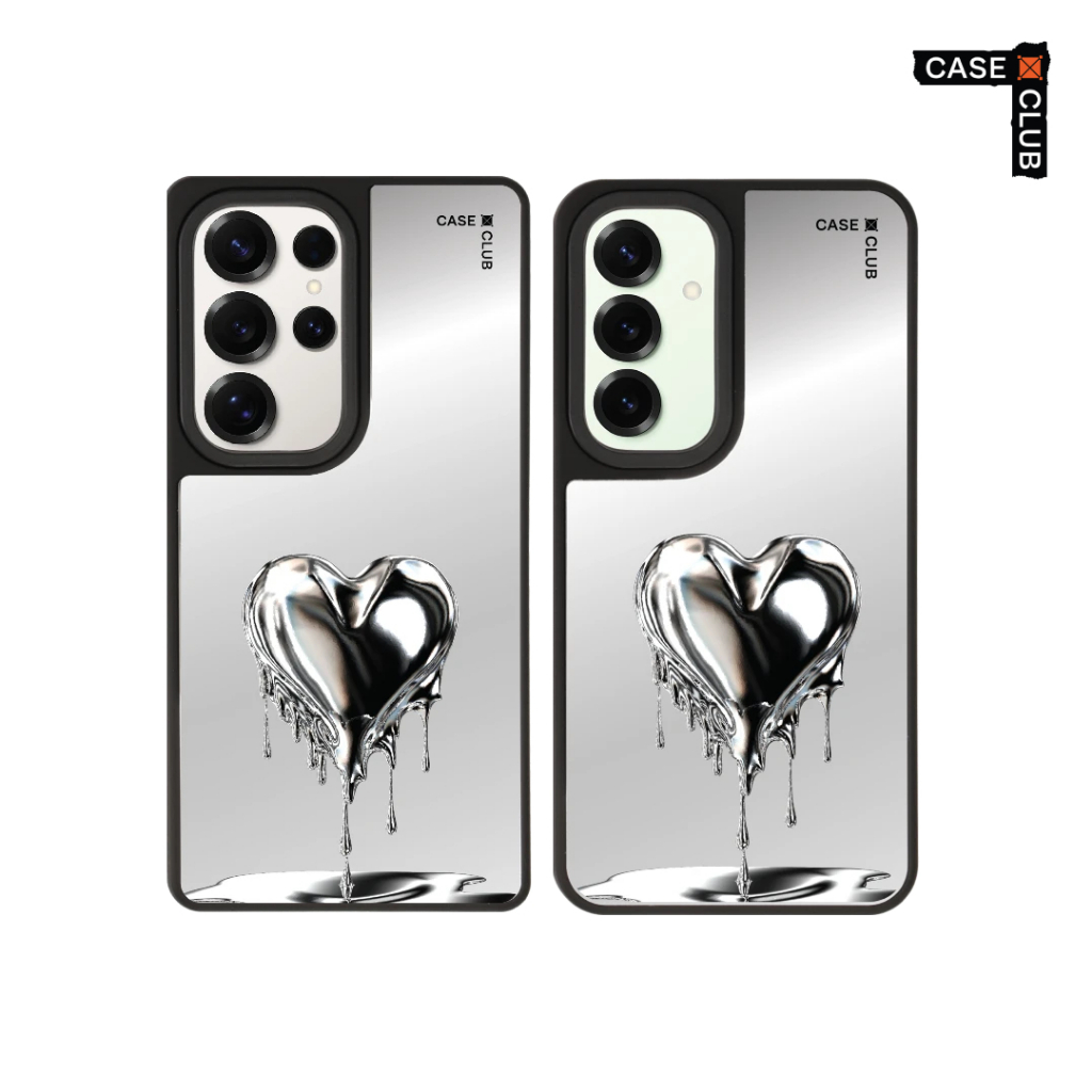 CaseClub เคสโทรศัพท์ เคสกระจก ลาย Melting Heart สำหรับ Galaxy S25/S24 Ultra/S25/S24