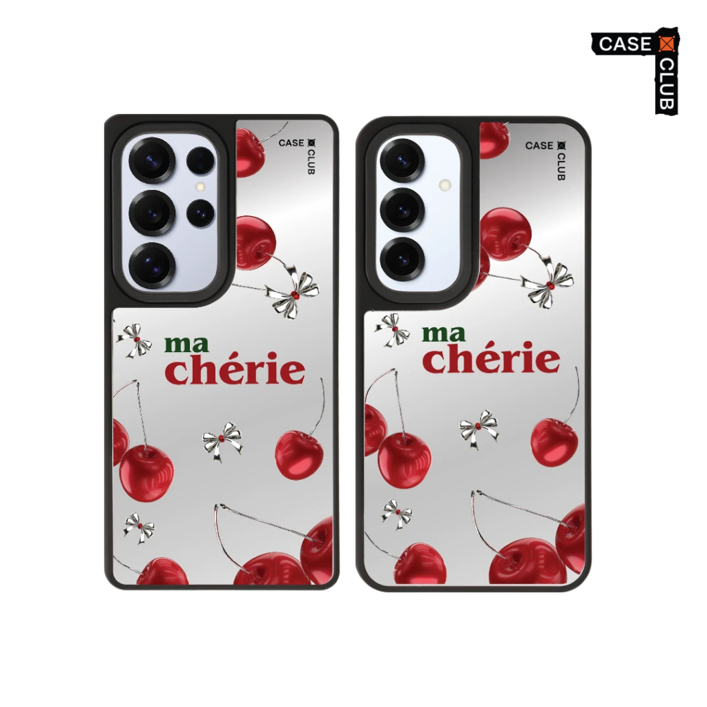 CaseClub เคสโทรศัพท์ เคสกระจก ลาย My Cherry สำหรับ Galaxy S25/S24 Ultra/S25/S24