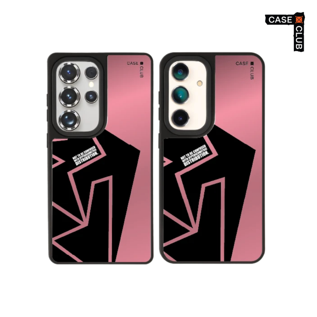 CaseClub เคสโทรศัพท์ เคสกระจก ลาย Abstract Black Angles สำหรับ Galaxy S25/S24 Ultra/S25/S24