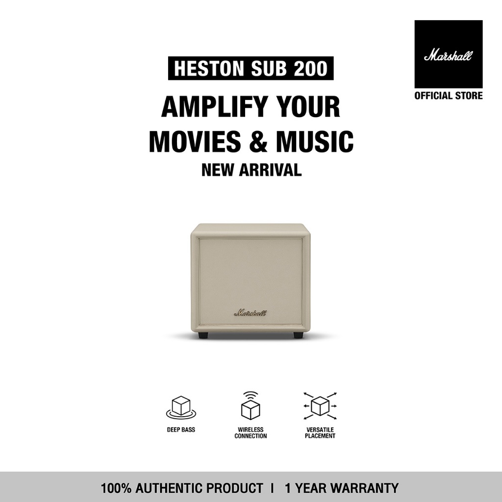 [NEW ARRIVAL] MARSHALL Heston Sub 200 Cream - รับประกัน 1 ปี + ส่งฟรี + ผ่อน 0% สูงสุด 10 เดือน - ลำโพงซับวูฟเฟอร์