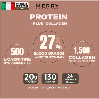 โปรตีนพืชMerry Glow Protein :ไม่มีถั่วเหลือง โปรตีน + คอลลาเจน วิตามิน แร่ธาตุ