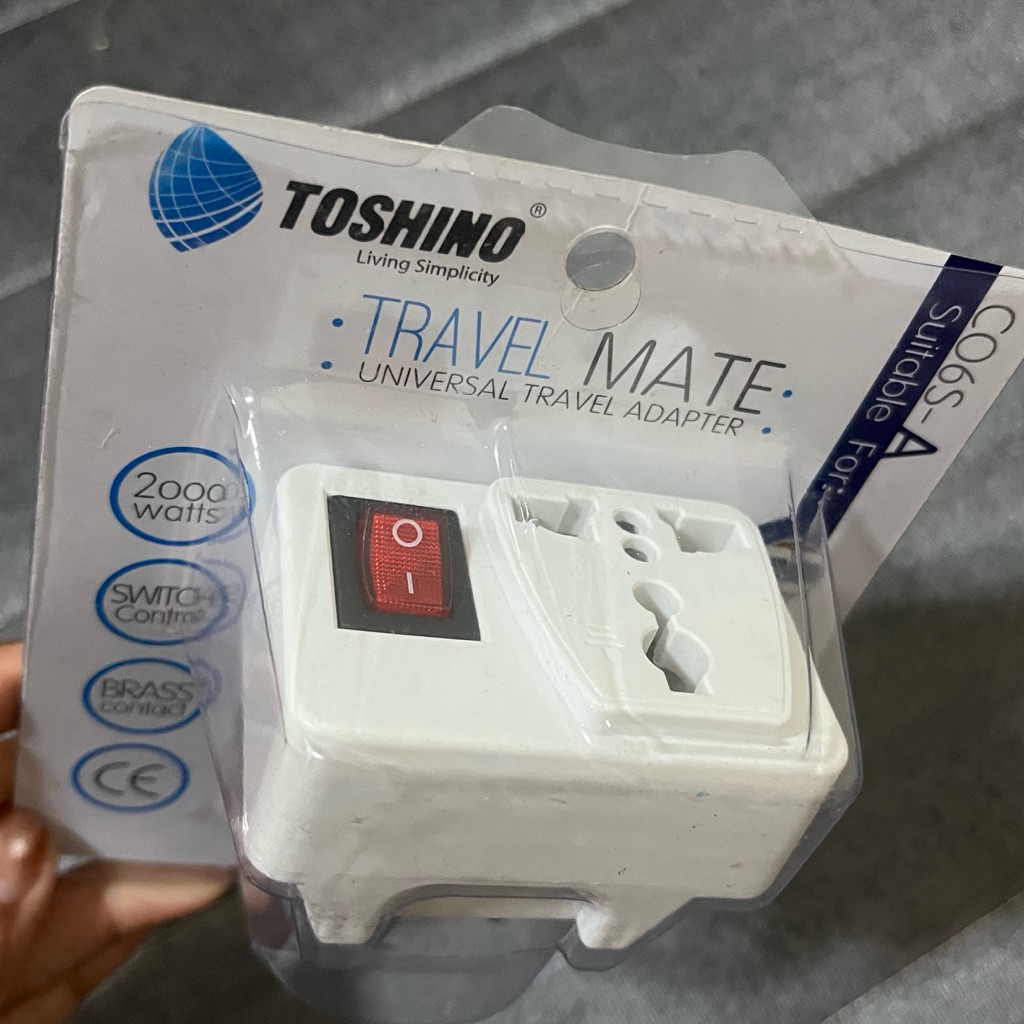 ปลั๊กแปลงไฟแบบพกพา TOSHINO CO6S-A (TRAVEL MATE – Universal Travel Adapter)
