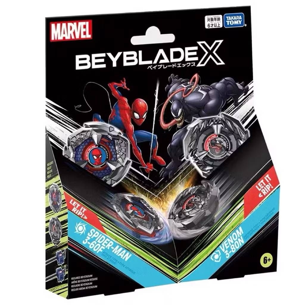 [ส่งฟรี] BeybladeX SPIDER-MAN 3-60 F and VENOM 3-80 N