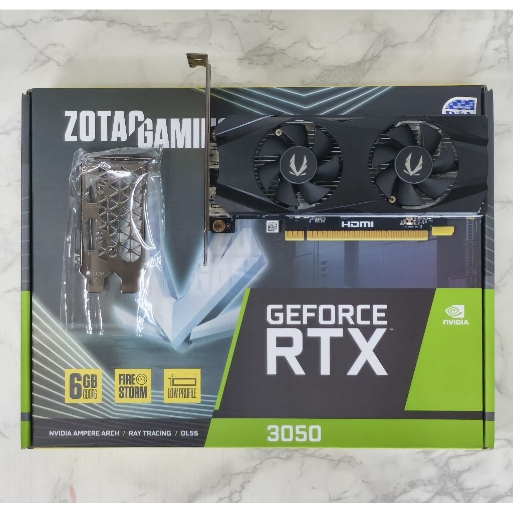 Zotac Gaming RTX 3050 6GB GDDR6 Low Profile มือสอง ไม่ต่อไฟเพิ่ม สภาพใหม่มีกล่องครบ ประกัน Advice 25