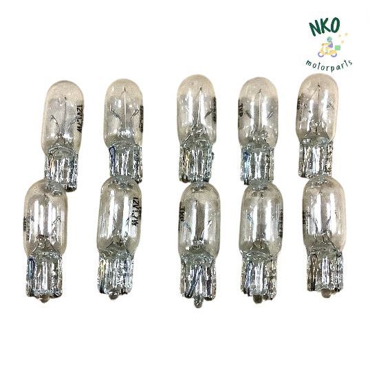 (10หลอด) หลอดไฟเกียร์ (T6.5) 12V 1.7W หลอดไฟแบบเสียบ สีใส ไฟเรือนไมล์ ไฟบอกเกียร์ หลอดไฟหยดน้ำ 1กล่อ