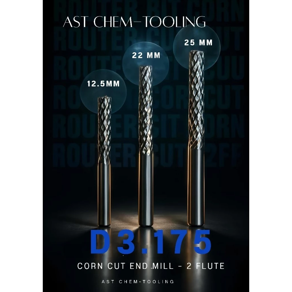 End Mill Corn cut 2F (1 pcs) ดอกเจาะ ดอก cnc 3.175/3.175-1/8