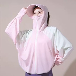 ผ้าคลุมไหล่กันแดดสำหรับผู้หญิงในฤดูร้อน เสื้อคลุมมีฮู้ดขนาดใ…