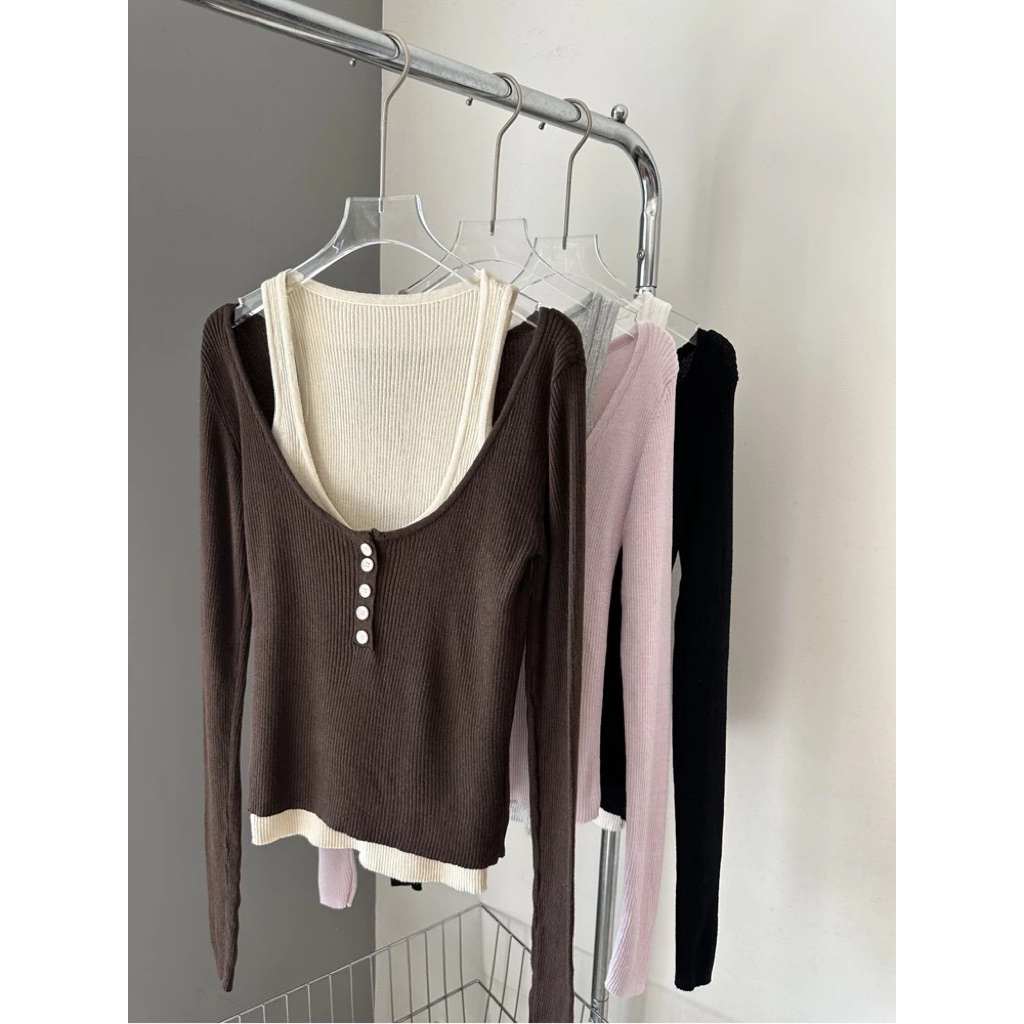 🤎 Mocha Layer Knit Top
