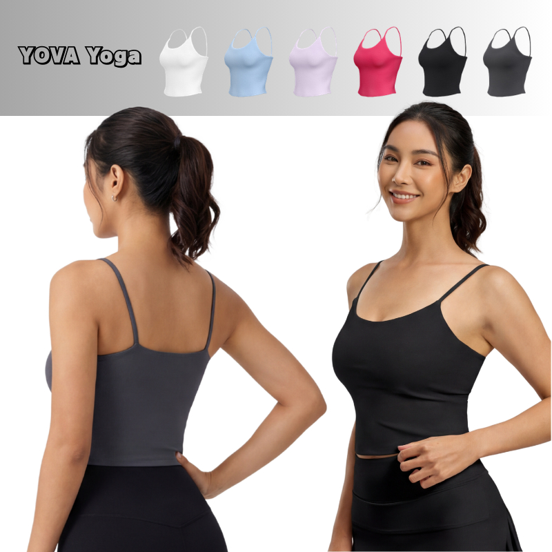 ชุดชั้นในสตรี Sports Bras บราทูอินวันสายหลังสวยๆ เสื้อ กั๊กด้านบน ชุดชั้นในกีฬา แผ่นรองหน้าอกคงที่ในตัว Size S-2XL