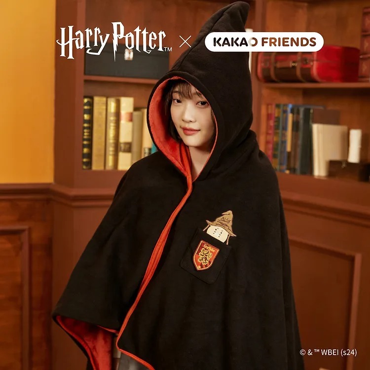 🎩พร้อมส่ง✨ Harry Potter X Kakao Friends Cloak Blanket – Choonsik เสื้อคลุม ผ้าห่ม มีฮู้ดหมวก แฮรี่พอ