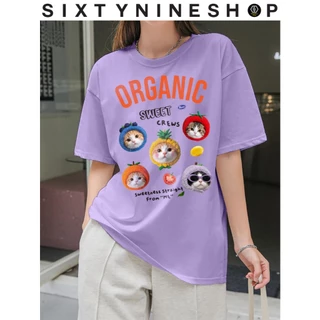 เสื้อยืดผ้าคอตตอน M-4XL พิมพ์ลาย " Organic " พร้อมส่ง