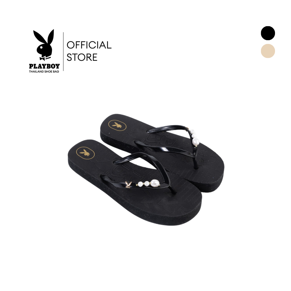 Playboy รุ่น Shelly Flip-flops(O) รองเท้าแตะหูคีบ รหัส ST-HS261C150 ดีไซน์สายหูคีบติดอะไหล่มุขและโก้ มี 2 สี