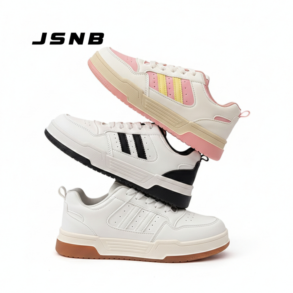 JSNB สินค้าใหม่! รองเท้าผ้าใบผู้หญิง เสริมส้น หัวมะม่วง พร้อมส่งฟรี รองเท้าผ้าใบลำลอง พื้นหนานุ่ม สูง 3 cm. [LNDM07]