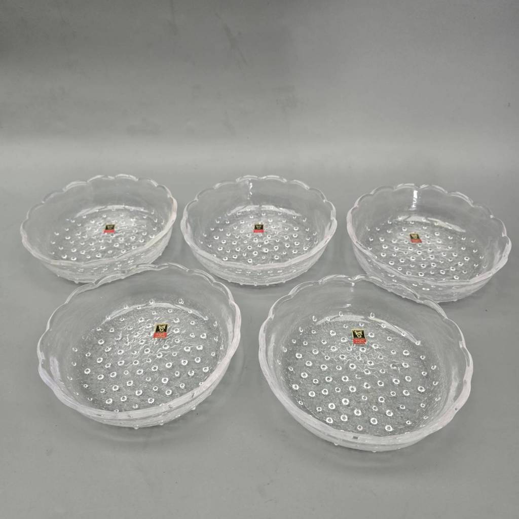 PLS869 KAGAMI CRYSTAL จานแก้วคริสตัล ขอบสูง ยกเซท 5 ใบ