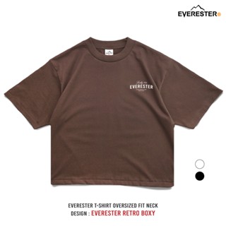 EVERESTER เสื้อยืด Boxy-Fit Cropped ชายสั้น | Unisex | Retro…