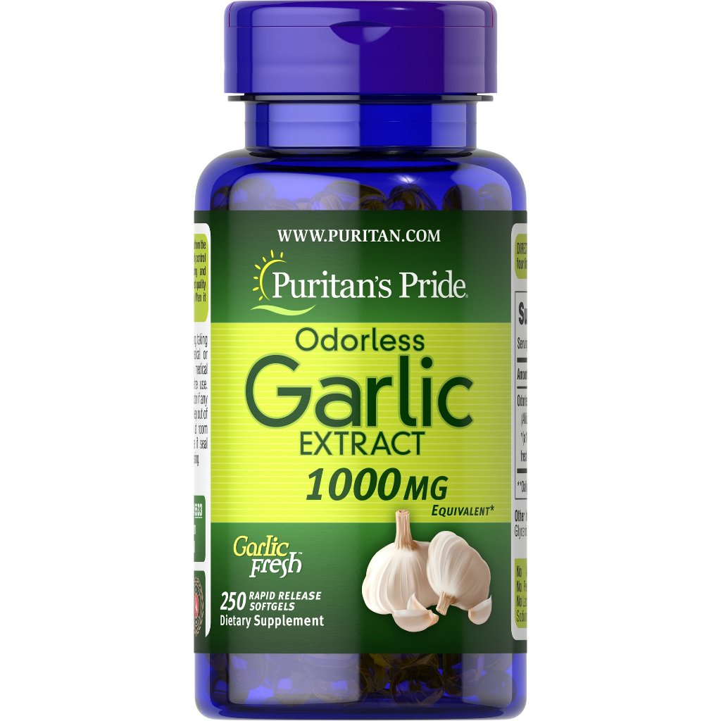 ขวดใหญ่ 250 เม็ด Puritan's Pride Garlic Extract 1000 mg สารสกัดกระเทียม Garlic oil น้ำมันกระเทียม จากอเมริกาค่ะ