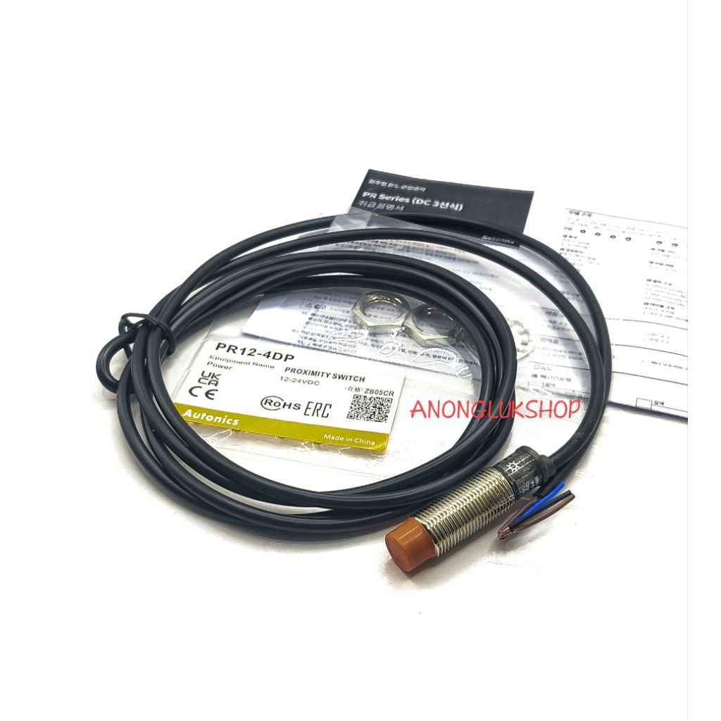 PR12-4DP PR12-4  PR124DP Proximity Sensor Autonics  Dai.12mm 3สาย ระยะการจับ 4มิล ชนิดการทำงาน PNP N