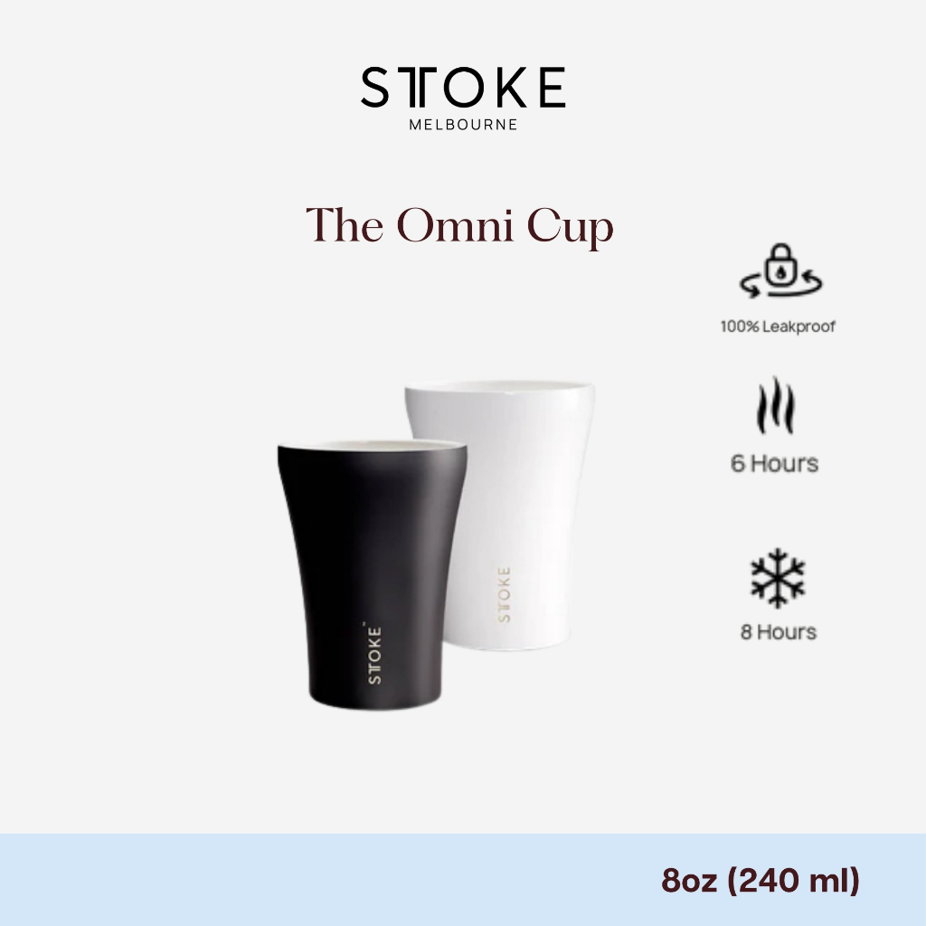 Sttoke Melbourne - The Omni Cup 8oz กระติกน้ำเซรามิก ไร้กลิ่นสเตนเลสรบกวน เก็บร้อนเก็บเย็น พกพาสะดวก