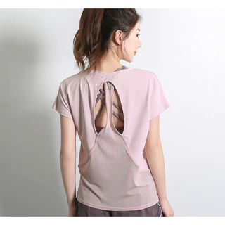 มาใหม่ เสื้อออกกำลังกายผูู้หญิง ซีทรูเปิดหลัง (พร้อมส่ง) รุ่น Mix092