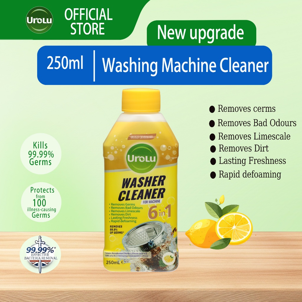 Urolu 6in1รุ่นอัพเกรด น้ำยาล้างถังเครื่องซักผ้าแบบน้ำ ใช้ได้ทั้งฝาหน้าและฝา 250ml