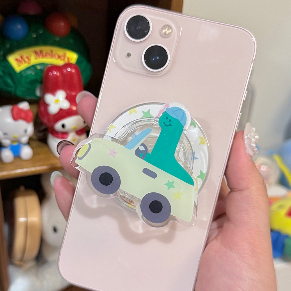 Magnet griptok : Dino ride กริ๊ปตอกแม่เหล็กสำหรับเคสแม่เหล็ก ลายไดโนเสาร์ขับรถ *ไม่รวมเคส* | Stickwithme4ev