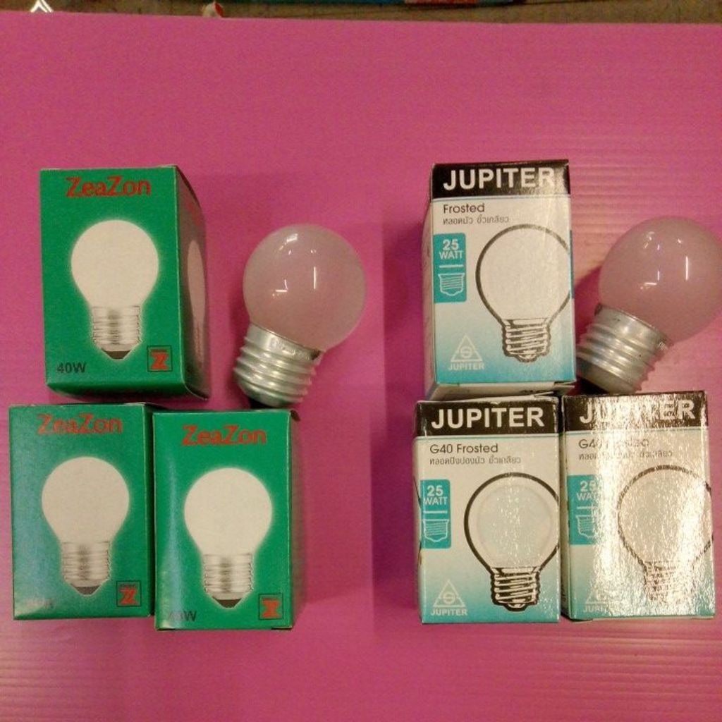 หลอดไฟปิงปองกระจกฝ้า 25W, 40W ขั้วเกลียว E27 Jupiter