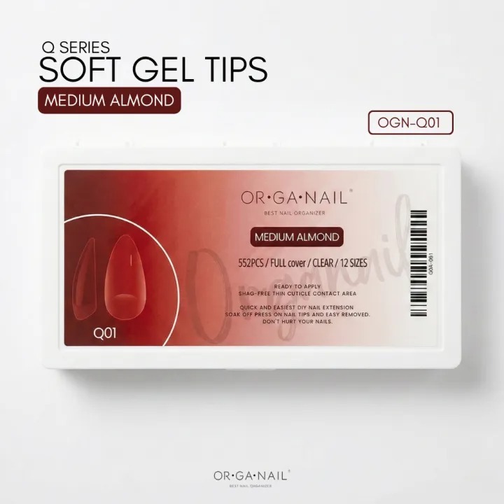 Organail เล็บปลอม Soft Gel Tips กล่องขาว PVC 552 ชิ้น