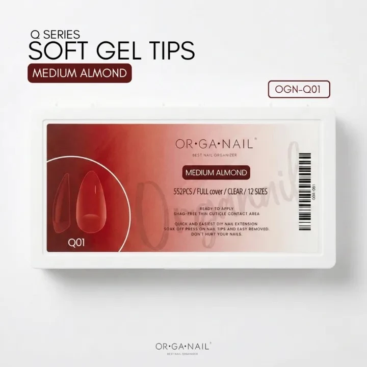 Organail เล็บปลอม Soft Gel Tips กล่องขาว PVC 552 ชิ้น
