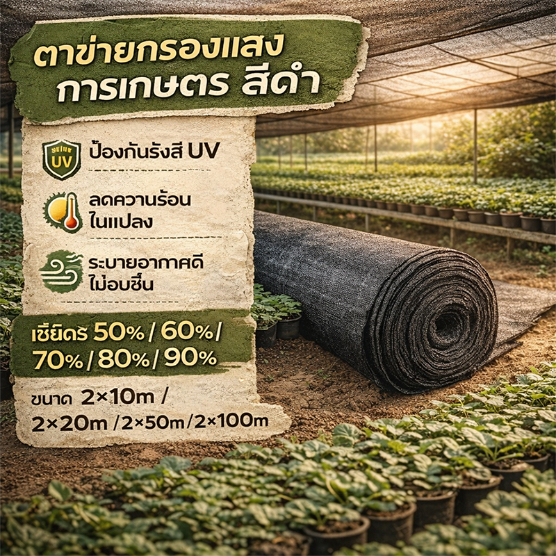 สแลนกันแดดสำหรับกล้วยไม้โดยเฉพาะ 90% เย็บสามเข็ม เกรดA ป้องกันแสงแดดจัด ช่วยให้กล้วยไม้โตไว ออกดอกสวย