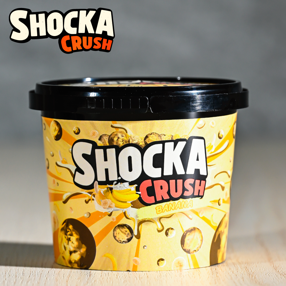 Shocka Crush ช็อกก้าครัช รสกล้วย ขนาด 70g แถมช้อนตัก!!! Crispy Choco Tub Banana Lava