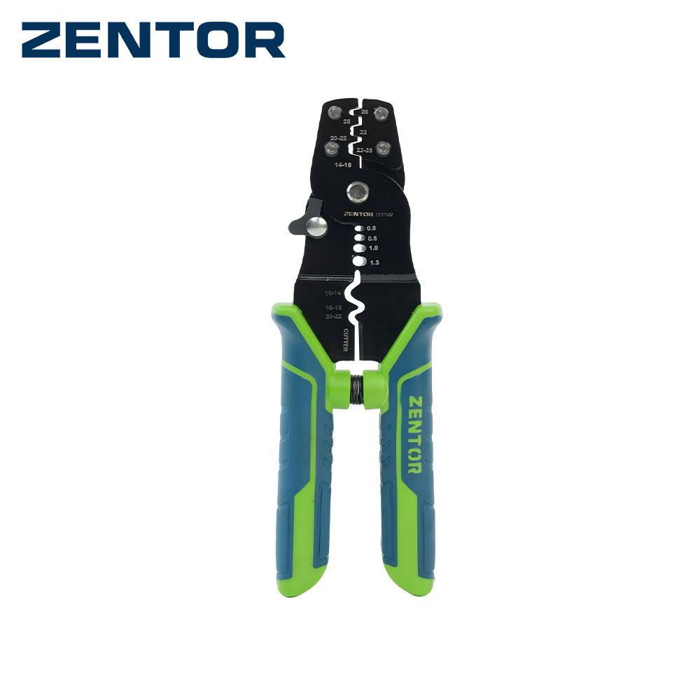 Zentor คีมย้ำสายไฟ คีมย้ำหางปลา คีมปอกสายไฟ 2 in 1 ขนาด 8 นิ้ว สำหรับงานไฟฟ้า Wire Stripper