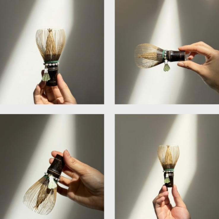 Black Bamboo Chasen Chikukaen (Authentic Matcha Whisk) ทำจากไม้ไผ่แท้ Premium Handmade Free Pendant Matcha Gifts
