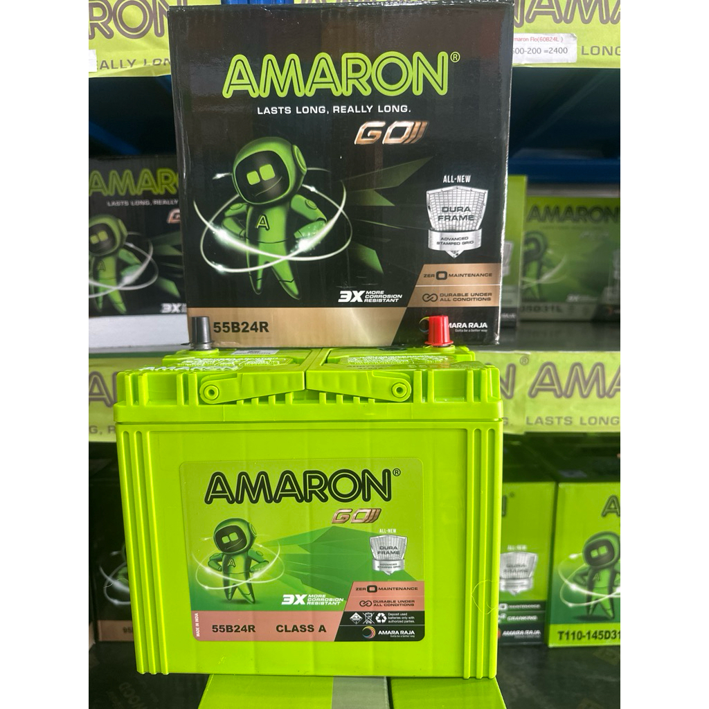 แบตใหม่Amaron batteryรุ่นGo 55B24R(Civic ไดแมนชั่น Wish  Avanza CRV G1)