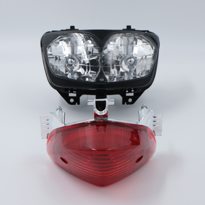 ชุดไฟหน้า LS 125 New (เพชร) ไฟท้าย แอลเอส 125 ตัวใหม่ (เพชร) สีแดง พร้อมขั้วหลอด