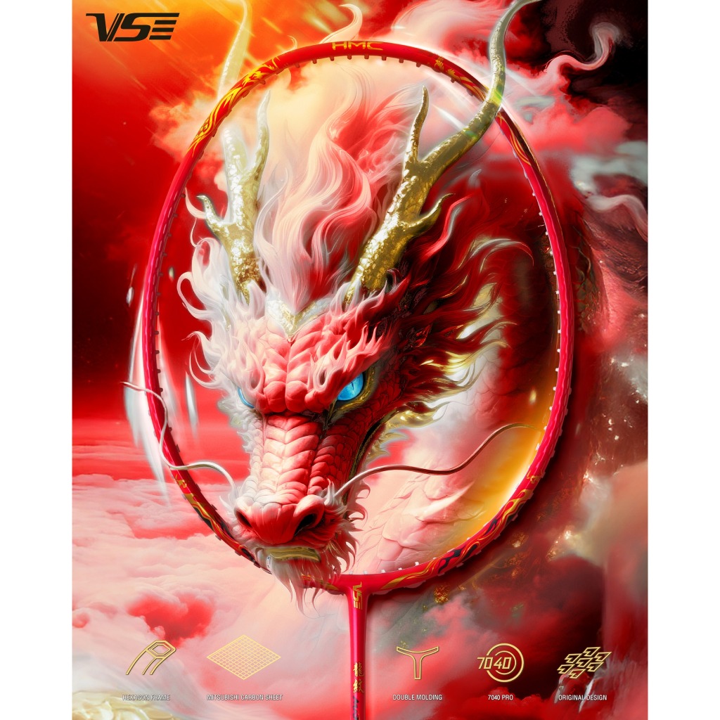 ไม้แบดมินตันVENSON DRAGON MAX พร้อมใบรับประกันของไทยแท้100%