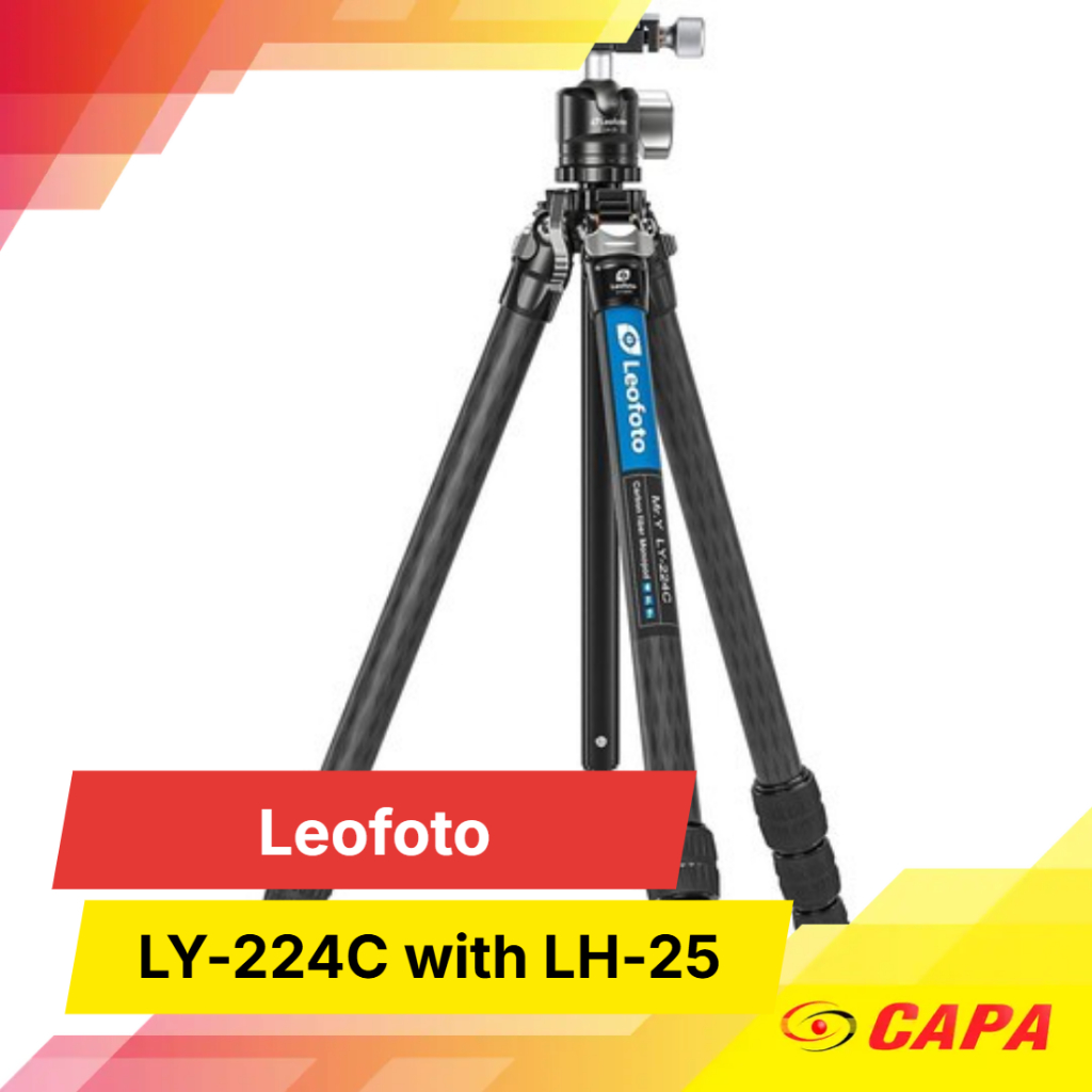 Leofoto LY-224C Carbon Fiber Tripod with LH-25 Ball Head[Black]