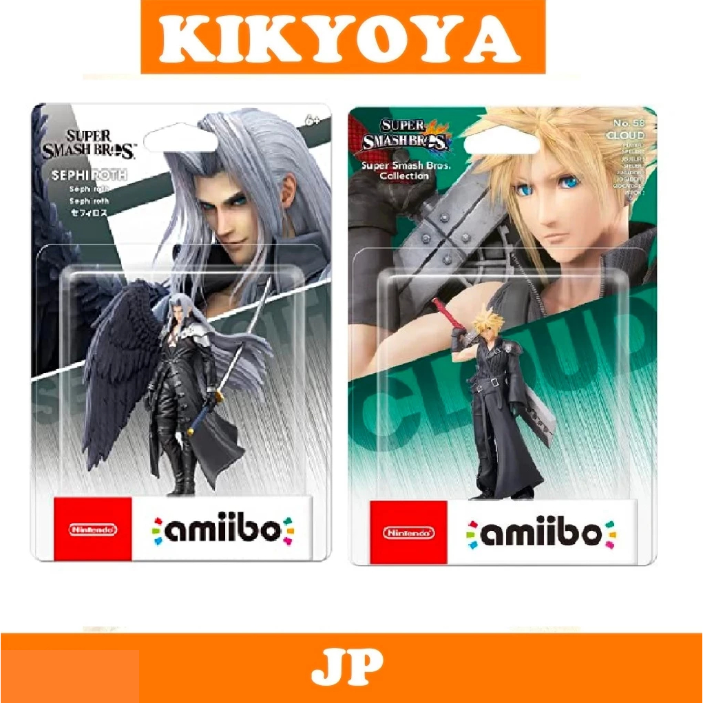 + AMIIBO SUPER SMASH BROS. SERIES FIGURE (SEPHIROTH)+(CLOUD) JP NEW #amiibo