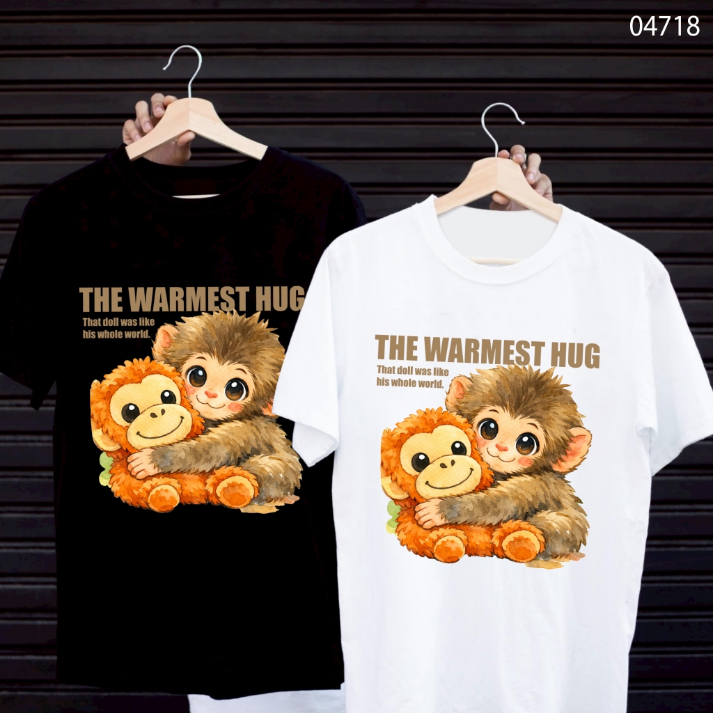 เสื้อยืดสกรีนลาย " พันช์คุง THE WARMEST HUG " เสื้อยืดผ้า MICRO POLYESTER 100% เสื้อยืดผ้าไมโครโพลีเอสเตอร์ 100%