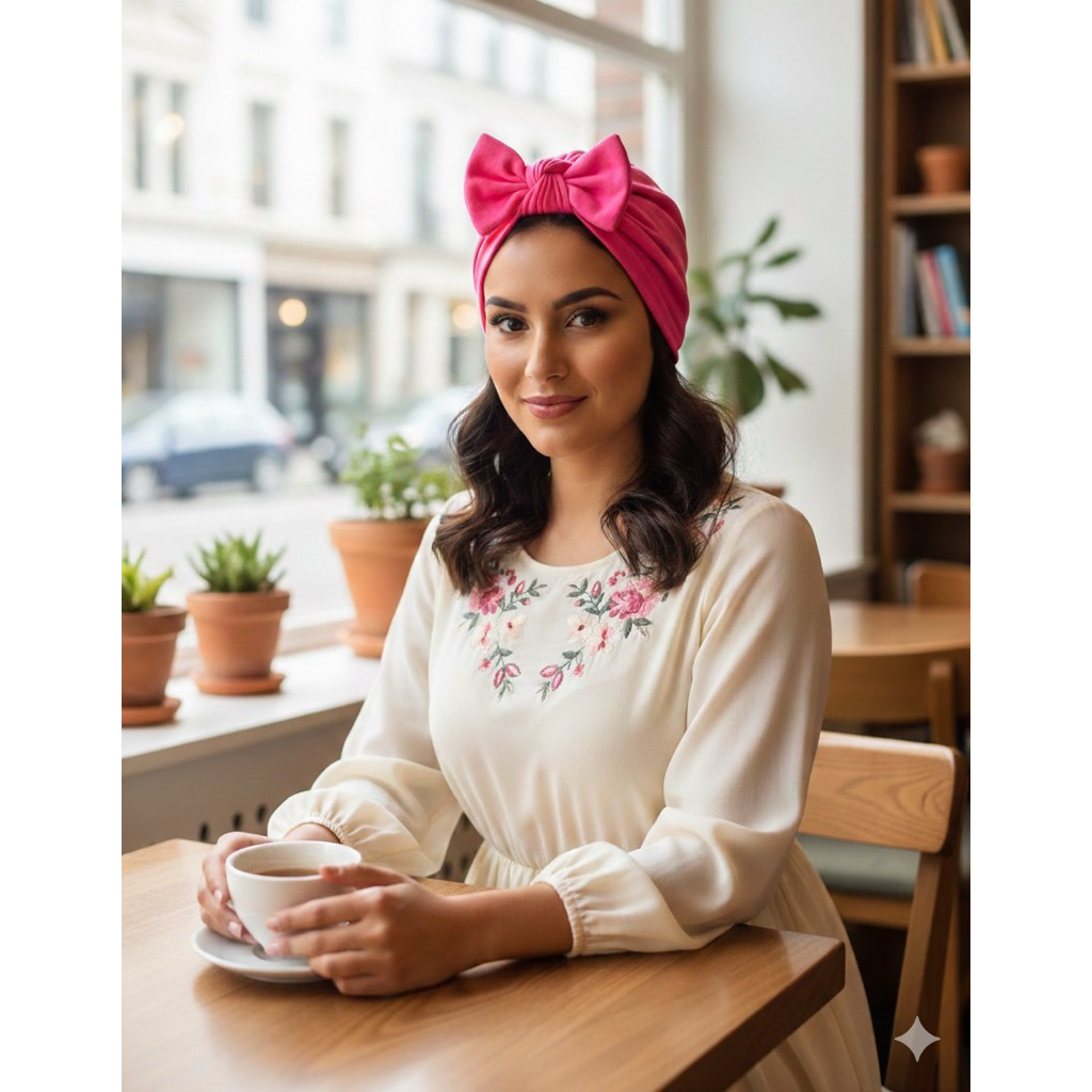 หมวกคลุมผม แต่งโบว์ งานHISOBRAND พร้อมส่งตัวใหม่ล่าสุด🔥