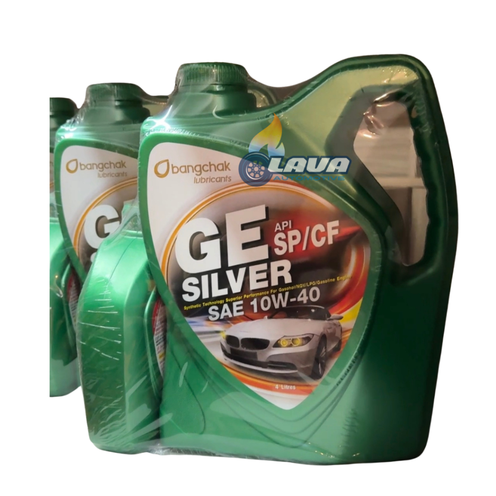 น้ำมันเครื่อง เบนซิน บางจาก GE silver SAE 10W-40 API SP/CF 10W40 Bangchak กึ่งสั่งเคราะห์ BCP lubric