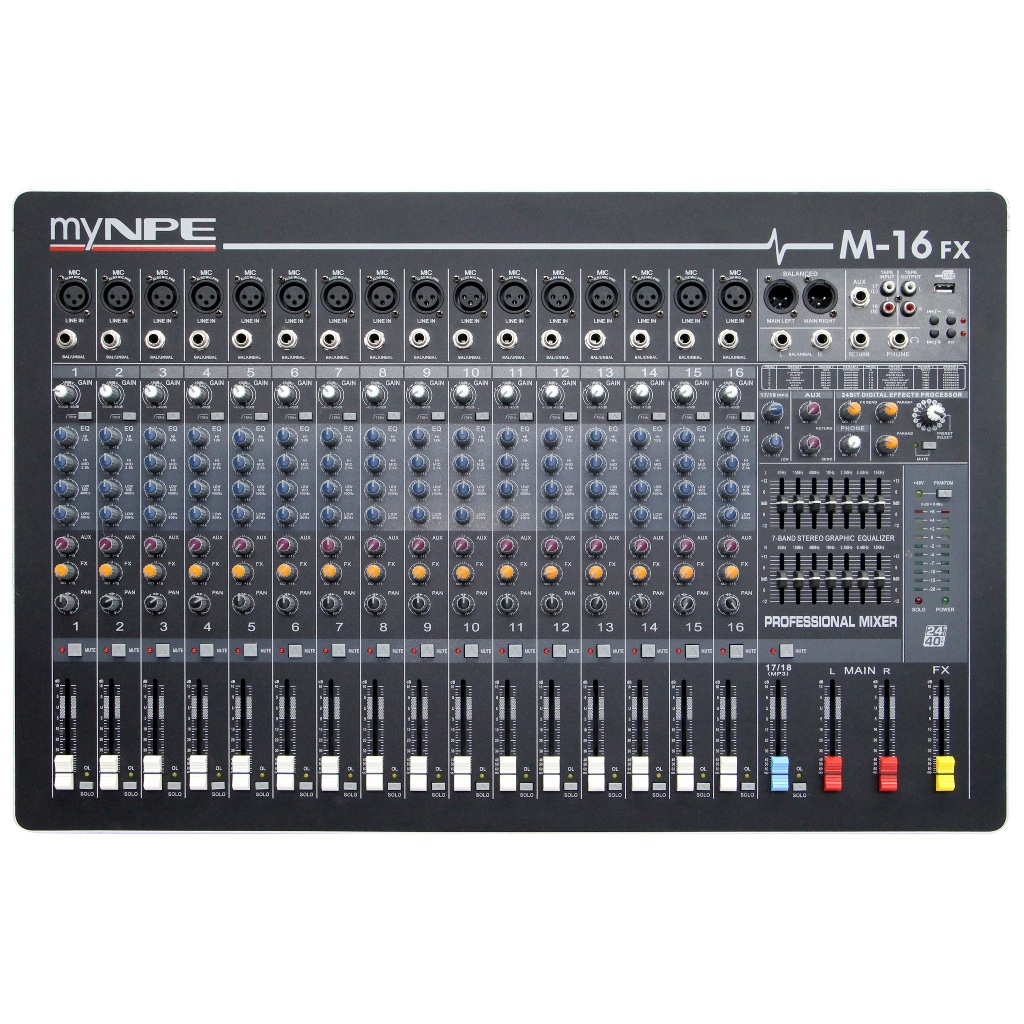 myNPE Stereo Mixer 16mono M-16FX (Bluetooth)