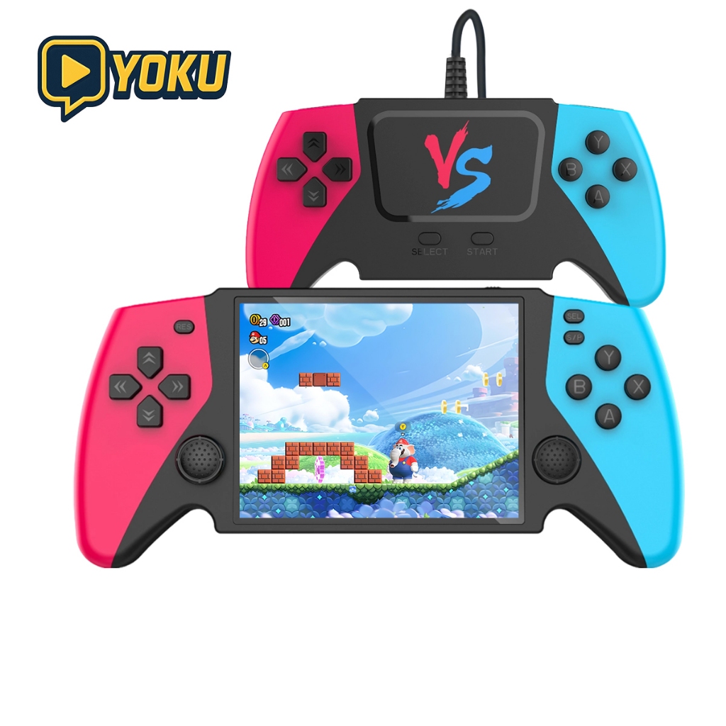 เครื่องเล่นเกมพกพา เกมสำหรับผู้เล่นสองคน เครื่องเล่นเกมทีวีแบบคลาสสิก เกมชาร์จแบตเตอรี่สุดคลาสสิก เกม 666 ในตัว