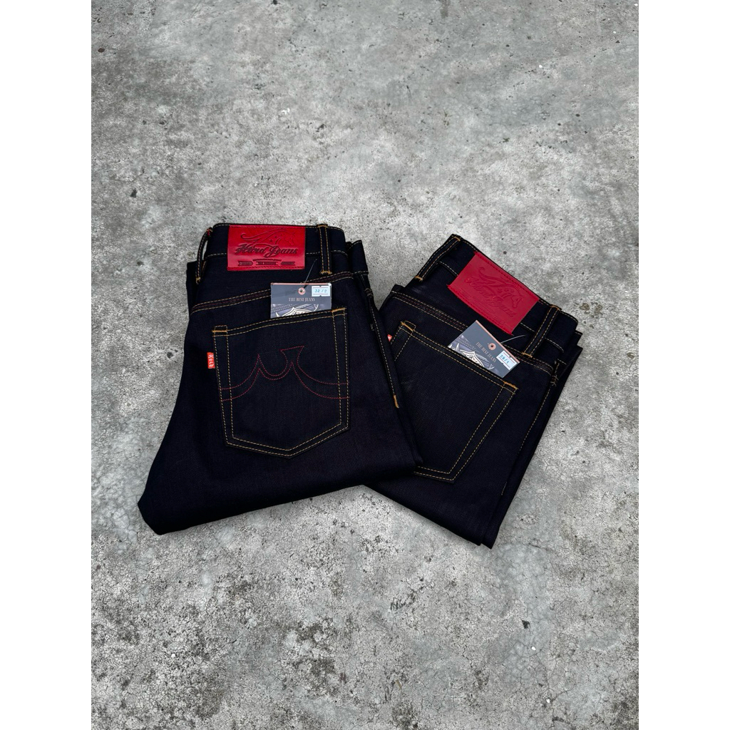 HARDJEANS 18oz ม้าแดง RED HORSE INDIGO X RED (ม้าหลังแดง)