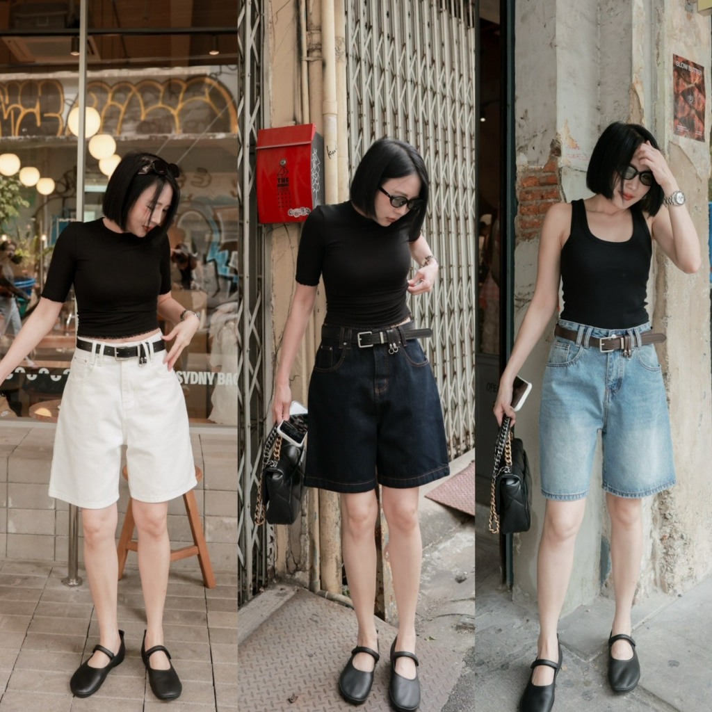 Basic Capri Jeans กางเกงยีนส์ขาสั้น3ส่วน TAG DARIM 🇰🇷